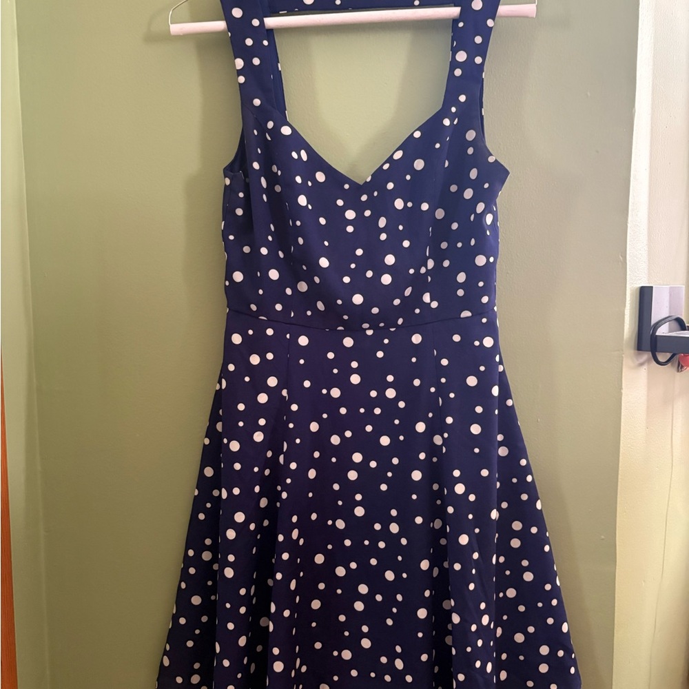 Forever 21 Navy and White Polka Dot Mini Dress
